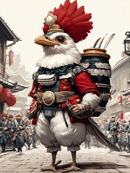 Rooster General in Imperial Uniform