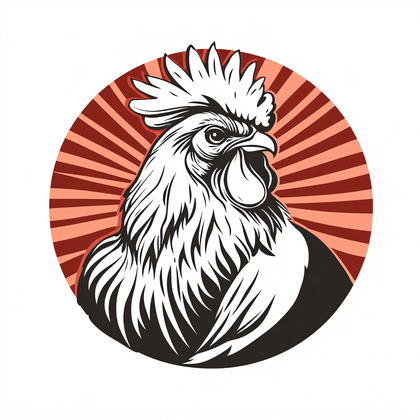 Rooster Head Illustration