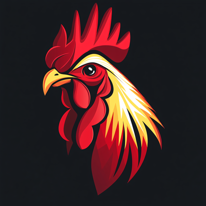 Rooster Head Vector Illustration