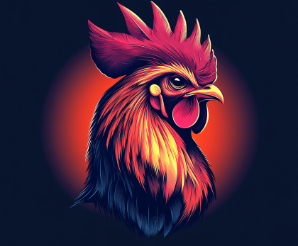 Rooster Head Vector Illustration