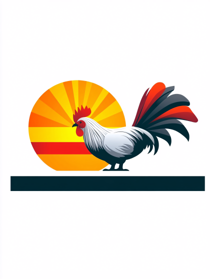 Rooster Sunrise Graphic