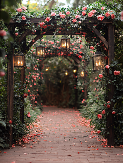 Rose Archway Garden Path