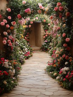 Rose Archway Garden Path