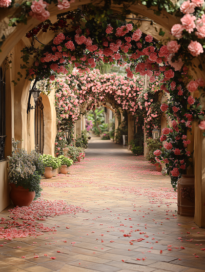 Rose Covered Archway Pathway