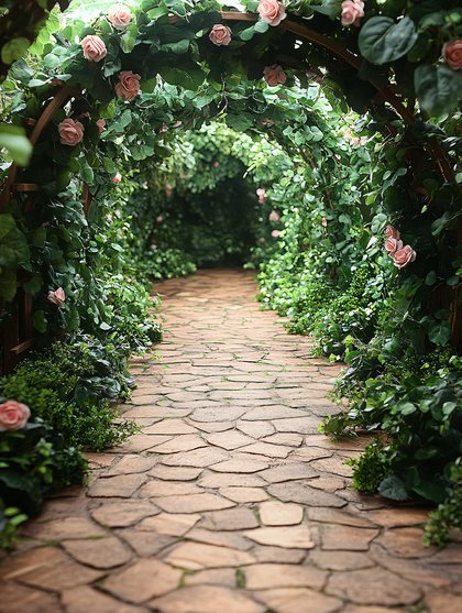 Rose Covered Garden Path