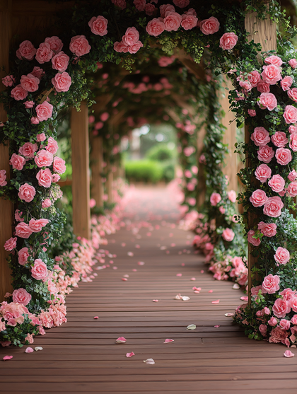 Rose Covered Wooden Archway