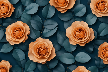 Roses And Eucalyptus Pattern