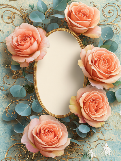 Roses in Gold Frame