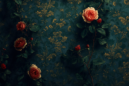 Roses on Damask