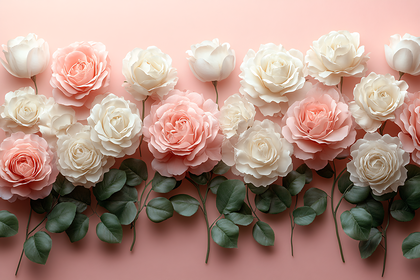 Roses on Pink Background