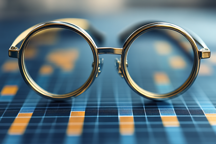 Round Glasses On Stock Market Graph