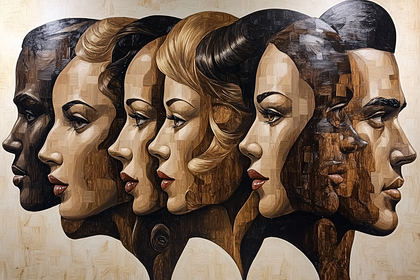 Row Of Diverse Faces Profile