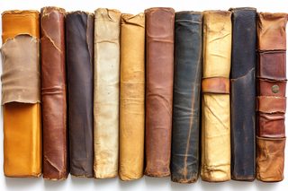 Row Of Old Leather Books