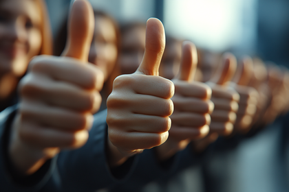Row of Thumbs Up