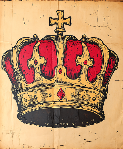 Royal Crown on Aged Paper