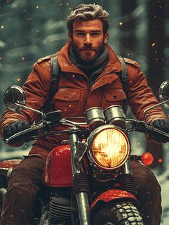 biker in snow