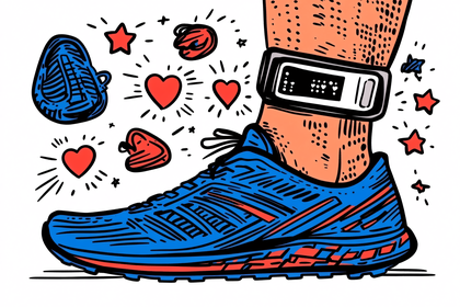Running Shoe with Heart Rate Tracker Illustration