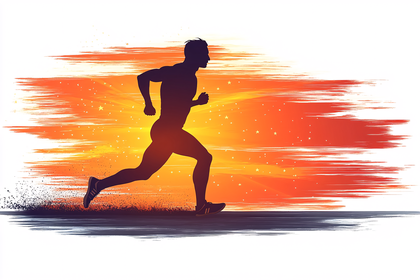 Runner Silhouette Sunset Background