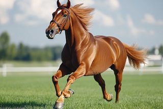 Running Chestnut Horse