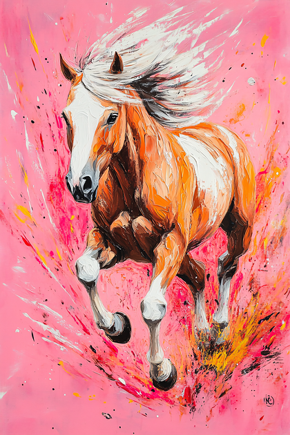 Running Horse in Splatter
