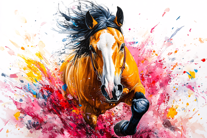 Running Horse Watercolor