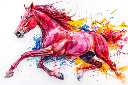 Running Horse Watercolor