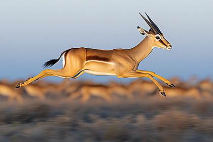 Running Impala in African Savanna