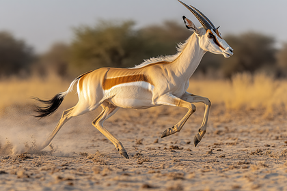 Running Scimitar Horned Oryx
