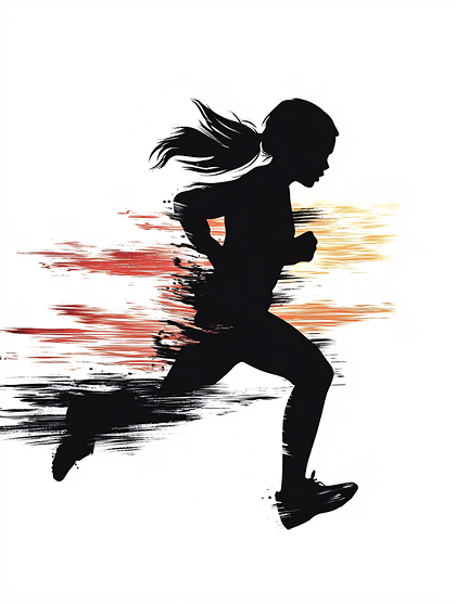 Running Silhouette of a Girl