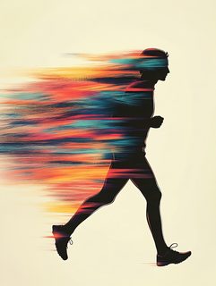 Running Silhouette With Blurry Colors
