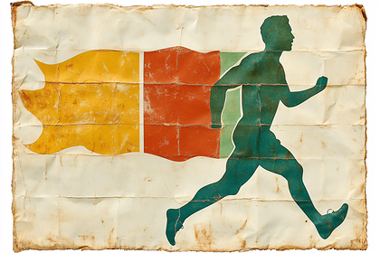 Running Silhouette With Flag
