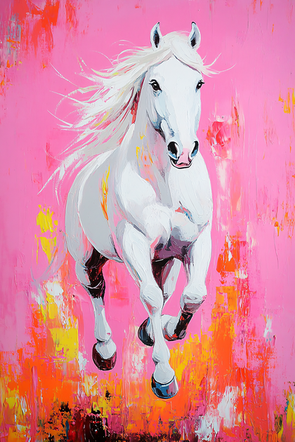 Running White Horse