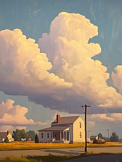Rural Home Under Cloudscape