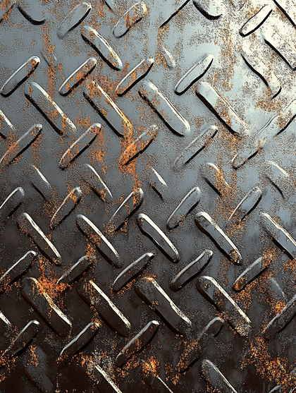 Rusted Metal Diamond Plate Texture Background