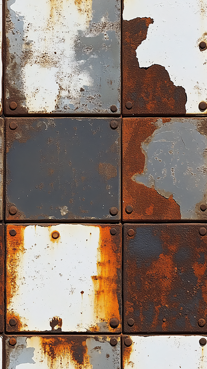 Rusted Metal Panels Grid