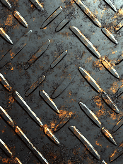 Rusted Diamond Plate Metal Texture Background