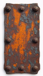 Rusted Metal Plate with Bolts