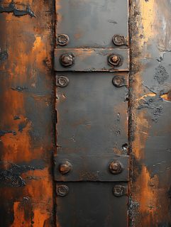 Rusted Metal Plate With Rivets