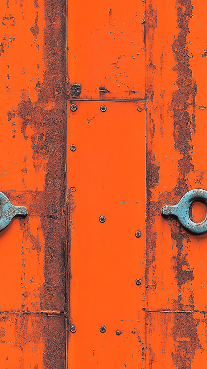 Rusted Orange Metal Door