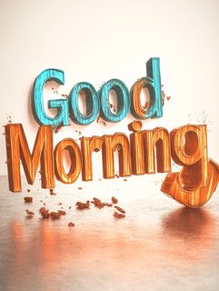 Rustic 3D Good Morning Text