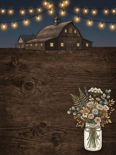 Barn and Flowers