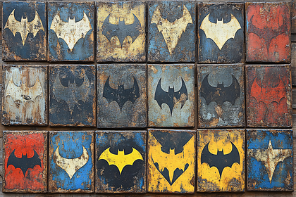 Rustic Batman Logo Tiles