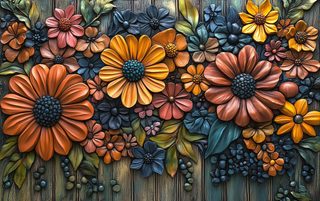 floral wood carving
