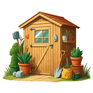 wooden garden shed