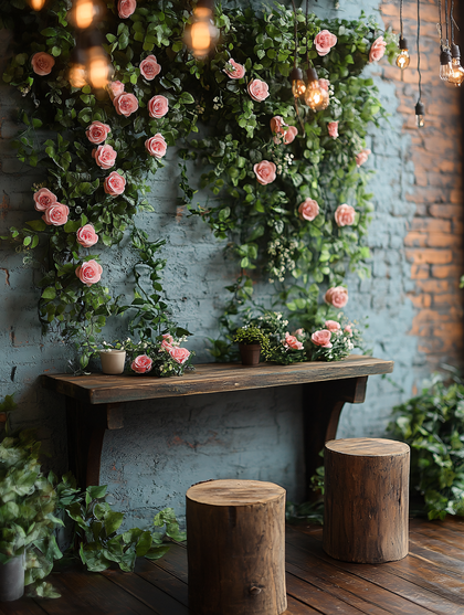 Rustic Rose Garden Setting