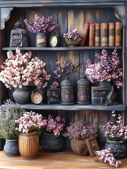 Rustic Shelf With Vintage Decor