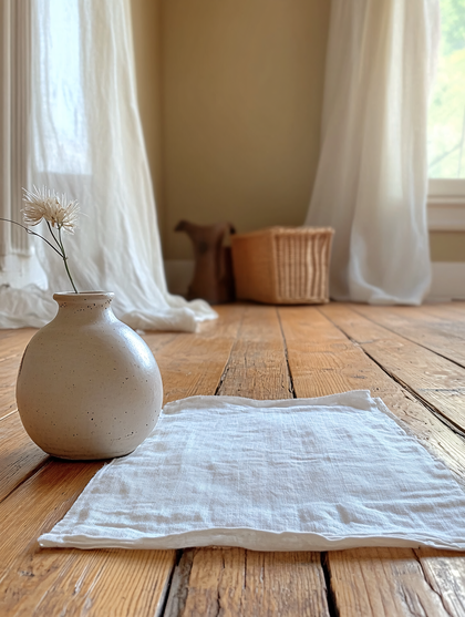 Rustic Still Life with Dried Flower and Linen Cloth
