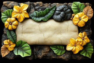 stone floral frame