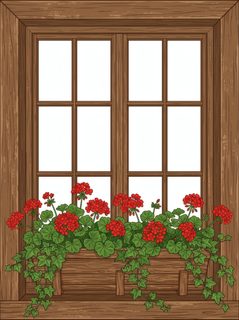 rustic flower window