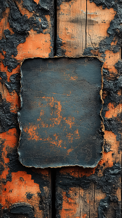 Rustic Wood Panel with Worn Paper